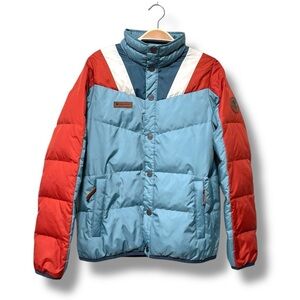 Obermeyer Benji Retro Blue Down Puffer Winter Jacket Kids Coat Size Large